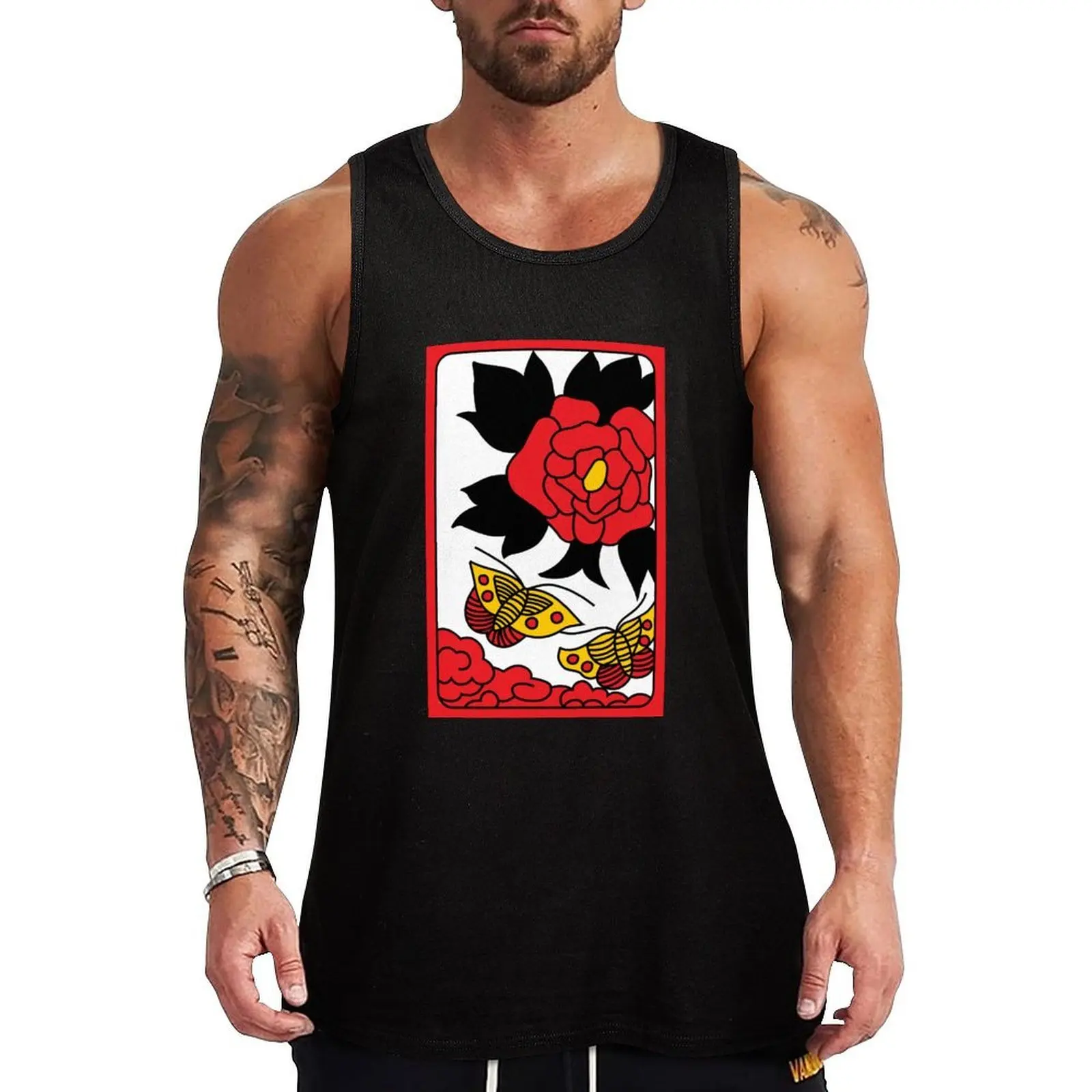 

JUNE BUTTERFLY Tank Top Modern Print Tank Top Contemporary Graphic Shirt