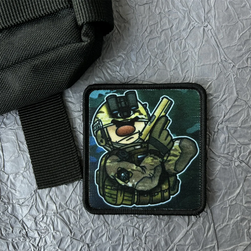 Master with Gun Military Patch Sticker on Clothes Tactical Equipment Hook and Loop Patches Backpack