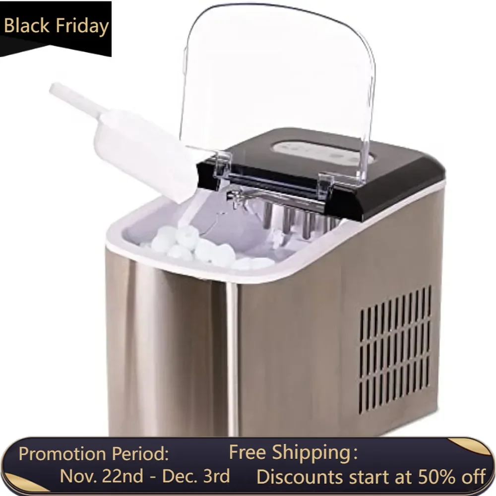 

Portable electric countertop ice maker 24 pounds in 26 hours ideal choice for ice spoons and baskets of icedcoffee and cocktails