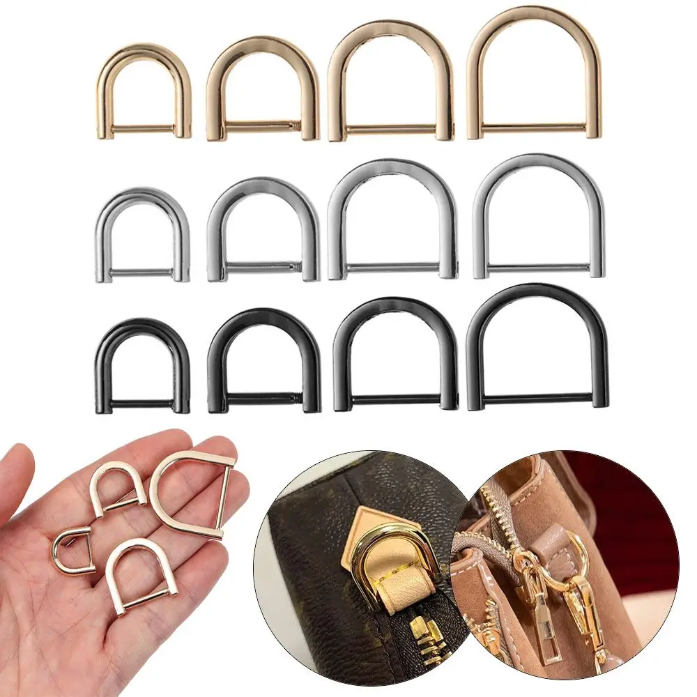 Belt Handle Shoulder Webbing Buckle Bag Strap Connector Leather Craft Clasp Screw Rings Buckle D Ring Buckle Bag Loop