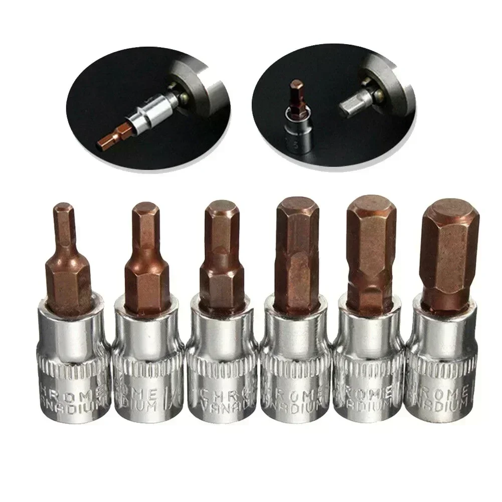 1pc 1/4 Inch Drive Hex Socket Bit Set 3mm 4mm 5mm 6mm 7mm 8mm Screwdriver Bits Hand Tools H3 H4 H5 H6 H7 H8 Socket