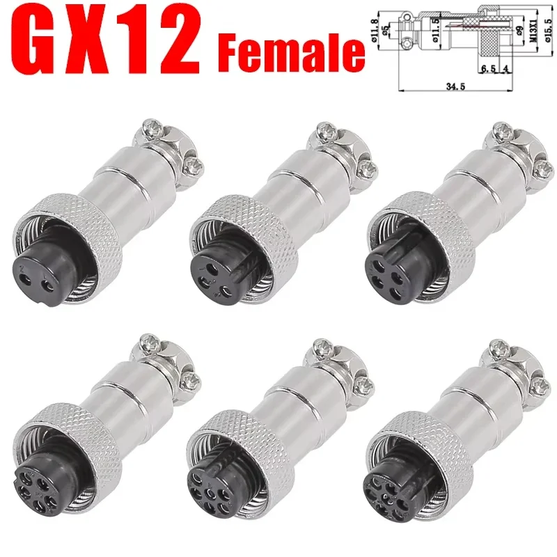 5 Stück GX12 GX16 GX20 2 3 4 5 6 7 8 9 10 12 14 15 Pin Docking Aviation Steckdose Rundsteckverbinder