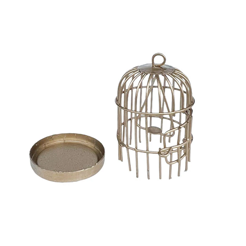 1 pezzo micro decorazione paesaggistica 1/12 casa delle bambole in miniatura gabbia per uccelli in metallo modello mobili scena della stanza accessorio fai da te