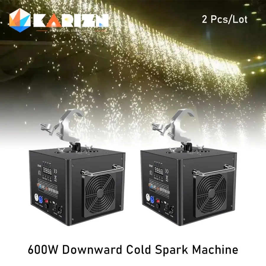 

No Tax 2Pcs Waterfall Fountain 600W Wireless DMX Remote Cold Spark Machine Fireworks For Wedding Party Sparkular Machine