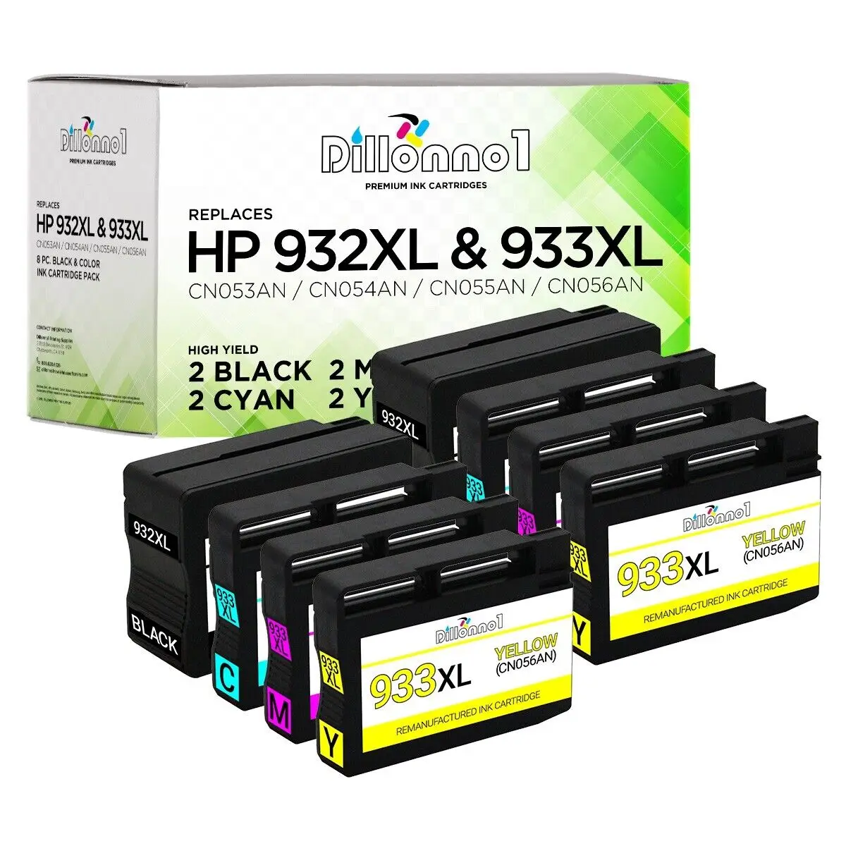 

Чернила 8PK 932 XL 933 XL (CN053A/CN054A/CN055A/CN056A) для HP Officejet 6700 7610