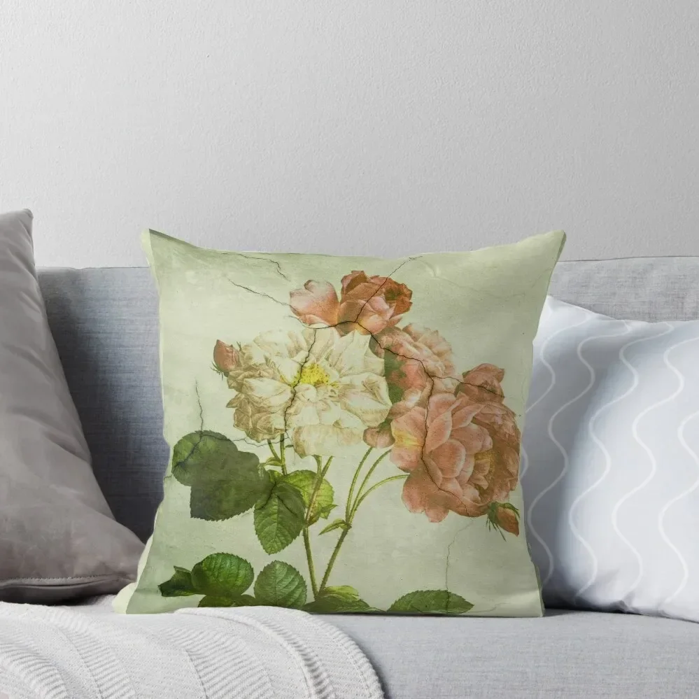 

Shabby Chic Vintage Pretty Pastel Pink Roses & Peonies Throw Pillow Plaid Sofa Cushions For Children pillow