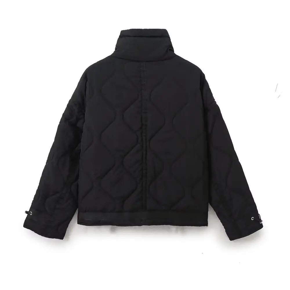 ZBZA-Chaqueta de aodón a la moda para mujer, ropa de abrigo de estilo urbano, abrigo versátil a prueba de viento de manga l...