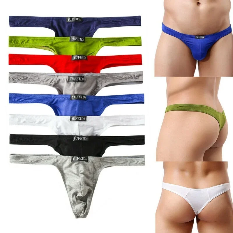 4/6/8PCS Breathable Men\'s Modal Underwear Briefs Thongs G-string Bikini Sexy Lingerie Underpants Tangas Jockstraps Men Plus Size