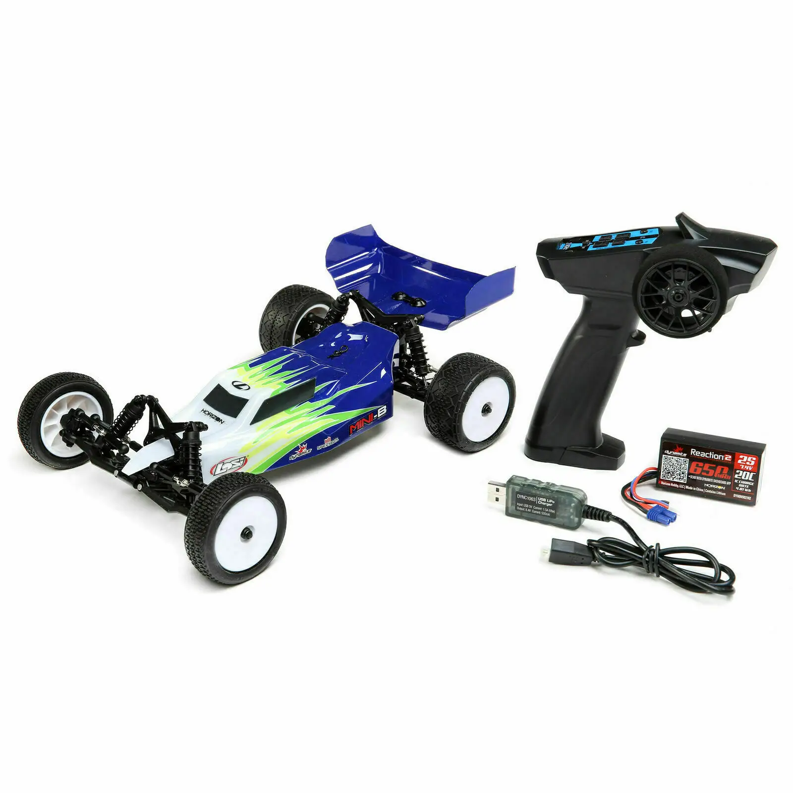 LOSI 1/16 Mini-B Brushed RTR 2WD Buggy Yellow/Black/Purple LOS01016 not include batteries