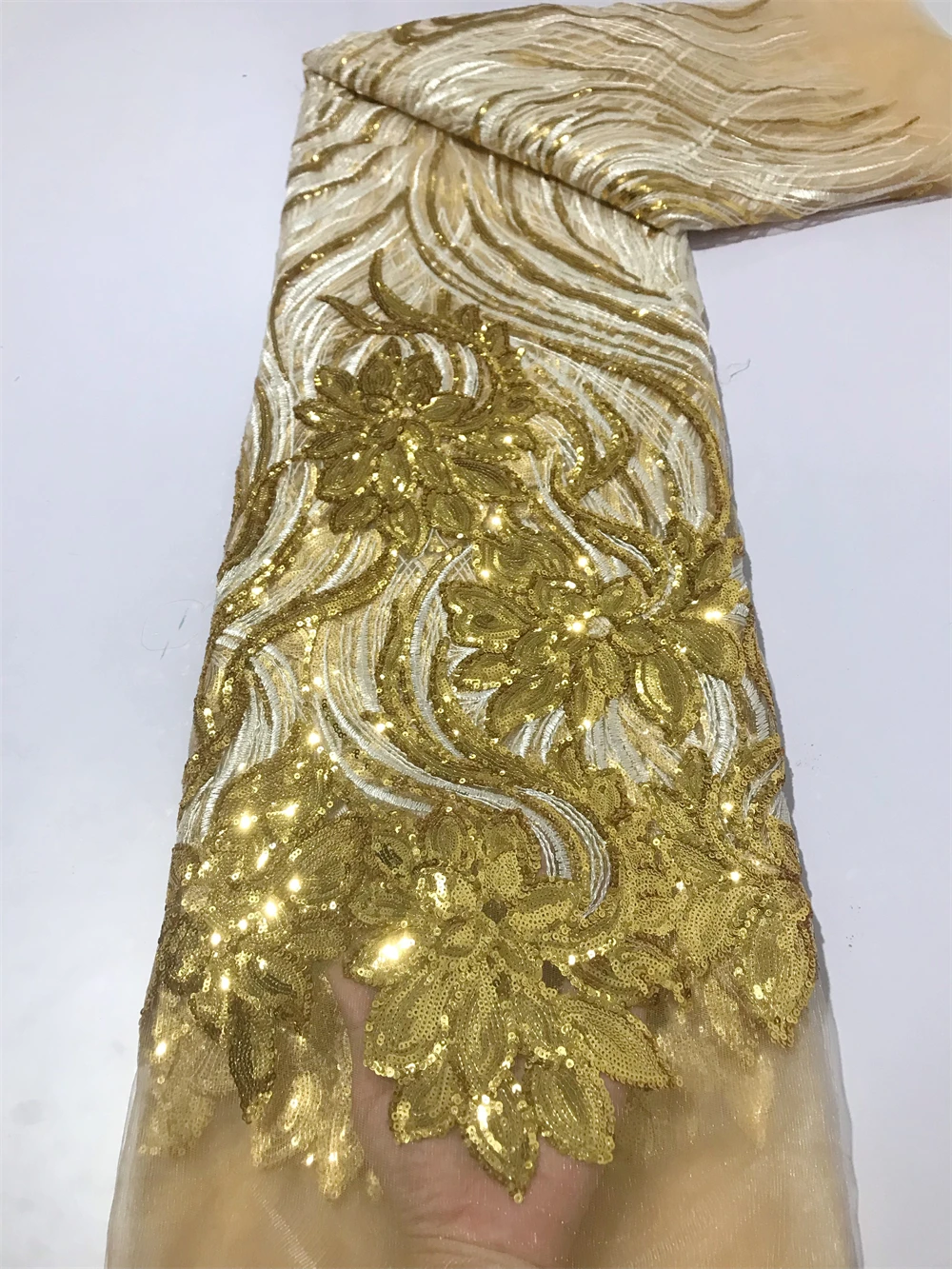 Tecido de Renda Africana Branc - Embroidery Net Dress avaliação e preço