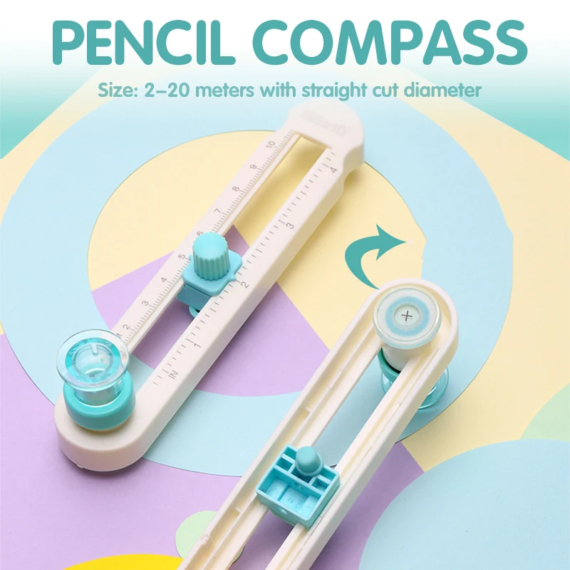 أداة قطع بوصلة دوارة يدوية صغيرة 360 درجة لسكرابوكينغ أداة قطع ورقية دائرية أداة قطع دائرية سكاكين مزخرفة