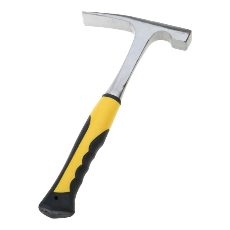 E06B Steel Rock Pick Hammer with Pointed Tip Double for Head Flat Mouth Geological Survey Brick Duckbill Hammer Hand Manula T view 3