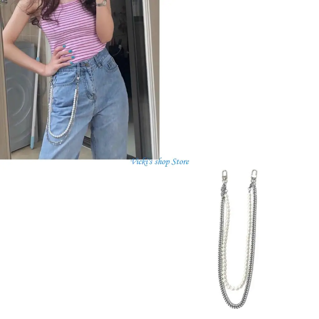 

Punk Beads Chain Double Layer Pants Chain Pants Jewelry Alloy Texture for Daily