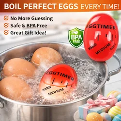 Egg Timer&Alarm Clock for Kitchen - Perfect Soft/Medium/Hard Boiled Eggs Decorative Cooking Tool with 3-Stage Doneness Indicator