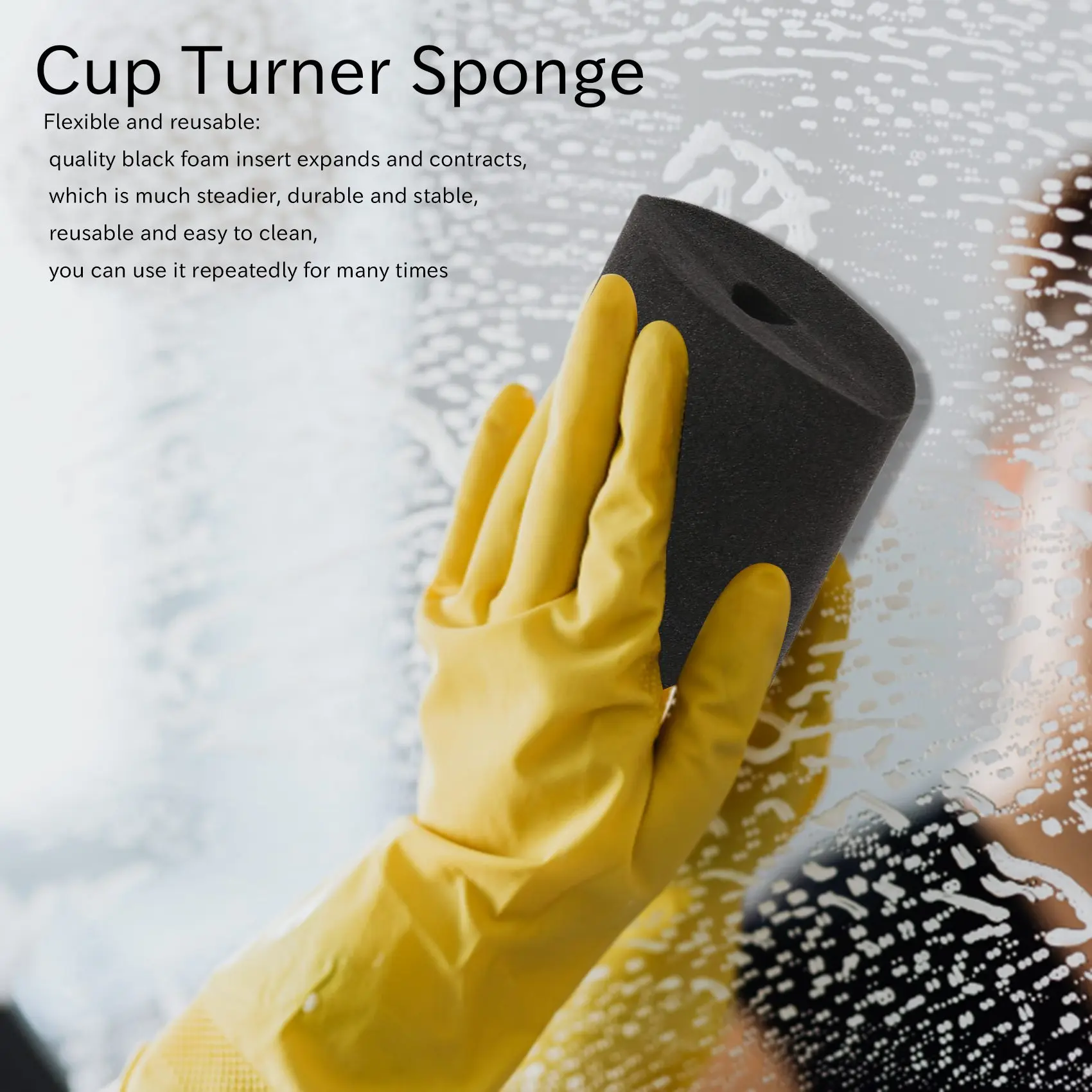 Avanzado 4 Uds taza Turner espuma negro taza Turner espuma vaso fijación Turner espuma localizar Spinner espuma taza Turner Sponge10-40 Oz