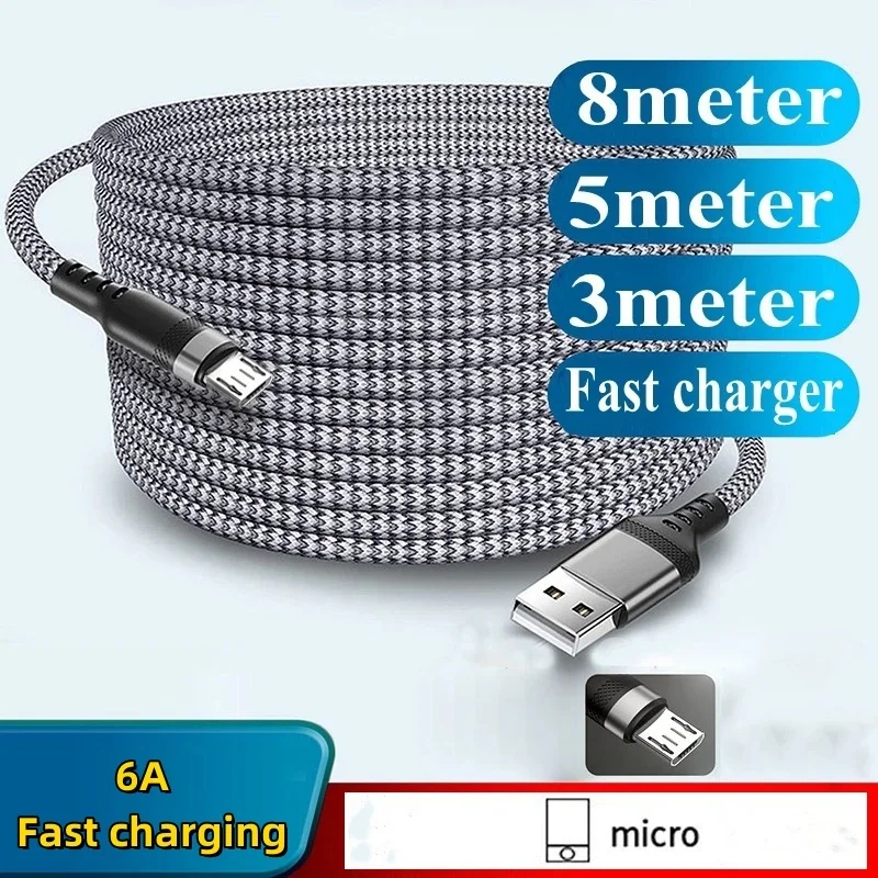 Extender Long Usb A Fast Charging Cable Charger 3M/5M/8M Micro Usb Wire Cord for Xiaomi Samsung Huawei Mobile Phone Data Cord