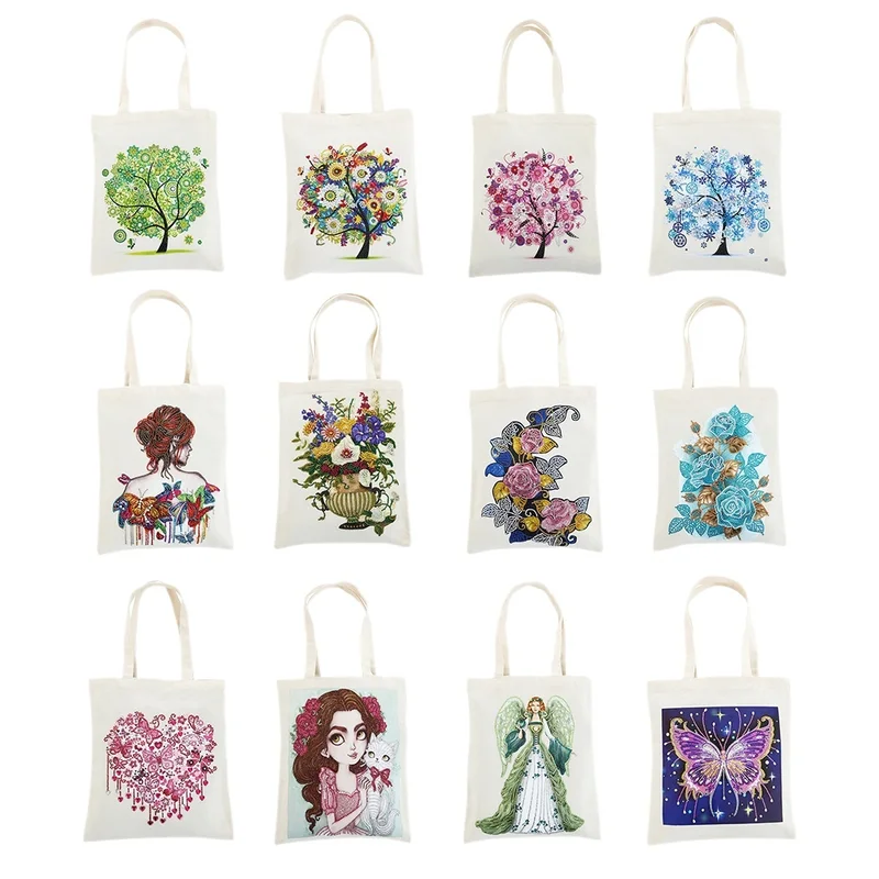 Tasche Diamantmalerei Blumen Figuren Schmetterlinge für unterwegs