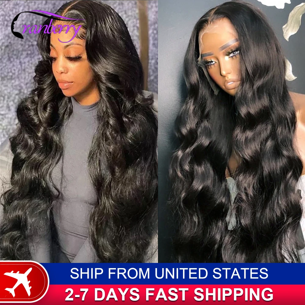 

Human Hair Lace Wigs Remy Brazilian Transparent Body Wave 13x4 Lace Frontal Wig 180% Density Cranberry Hair 13x4 Lace Front Wig