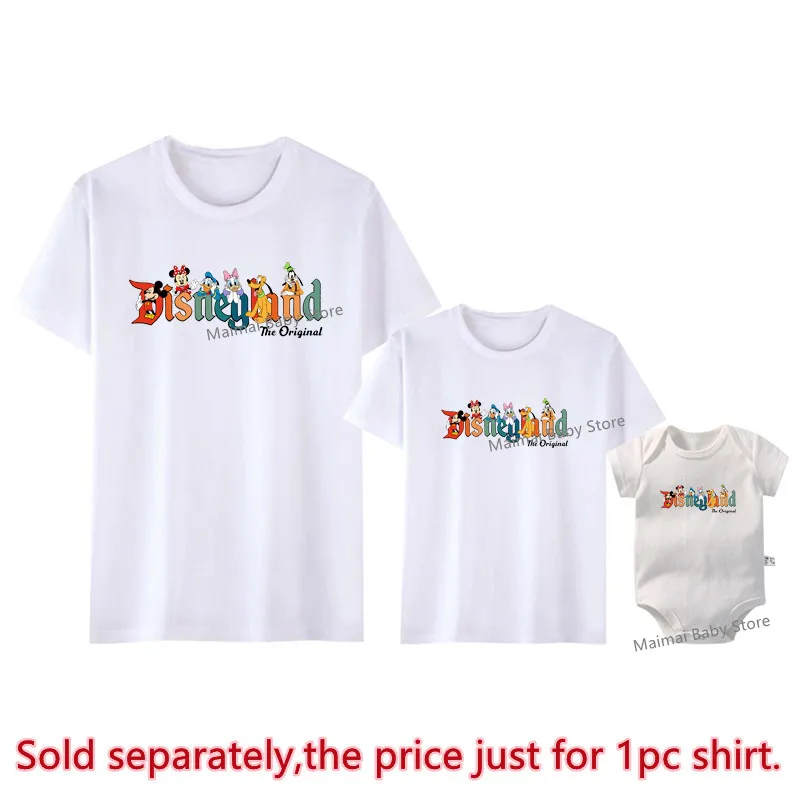 New Disneyland The Original Mickey and Friends Print T-shirts Funny Disney Trip Family Matching Shirts Vintage Disneyworld Tees