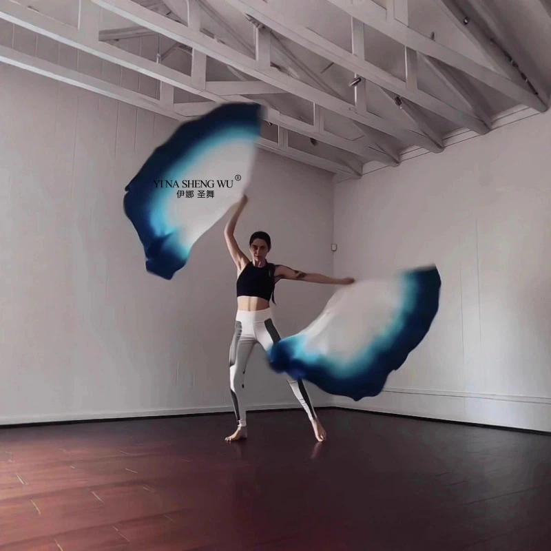 Flaga do tańca brzucha z gradientem, flaga chwalnicza, rekwizyt do ćwiczeń i występów, szarfa z wstążki dla kobiet, akcesoria do tańca grupowego