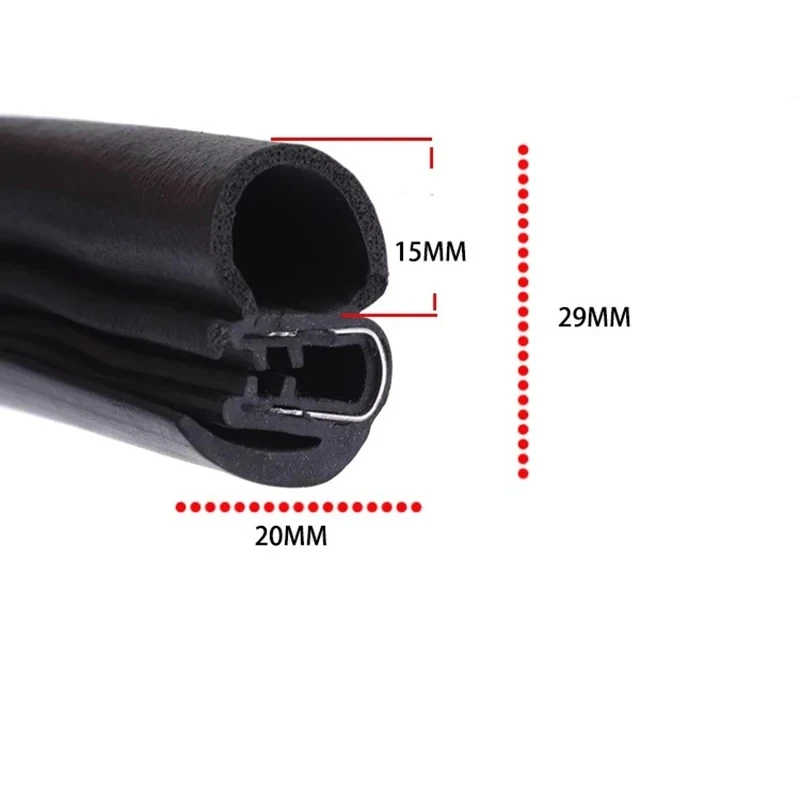 2/4 Meters Car Rubber Car Door Seal Weatherstrip EPDM steel belt Weatherstripping Soundproof Waterproof Seal Kit