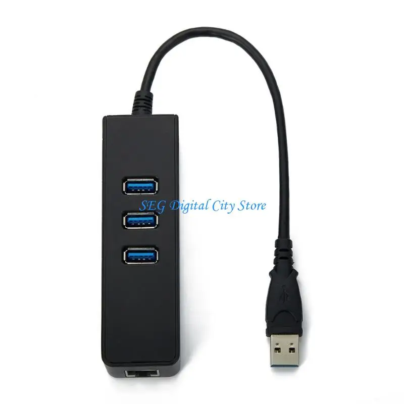 U75B Office Computer USB Ethernet Adapter with RJ45 Access, Three USB-A Outlets, and Portable Laptop Desk Support Daily