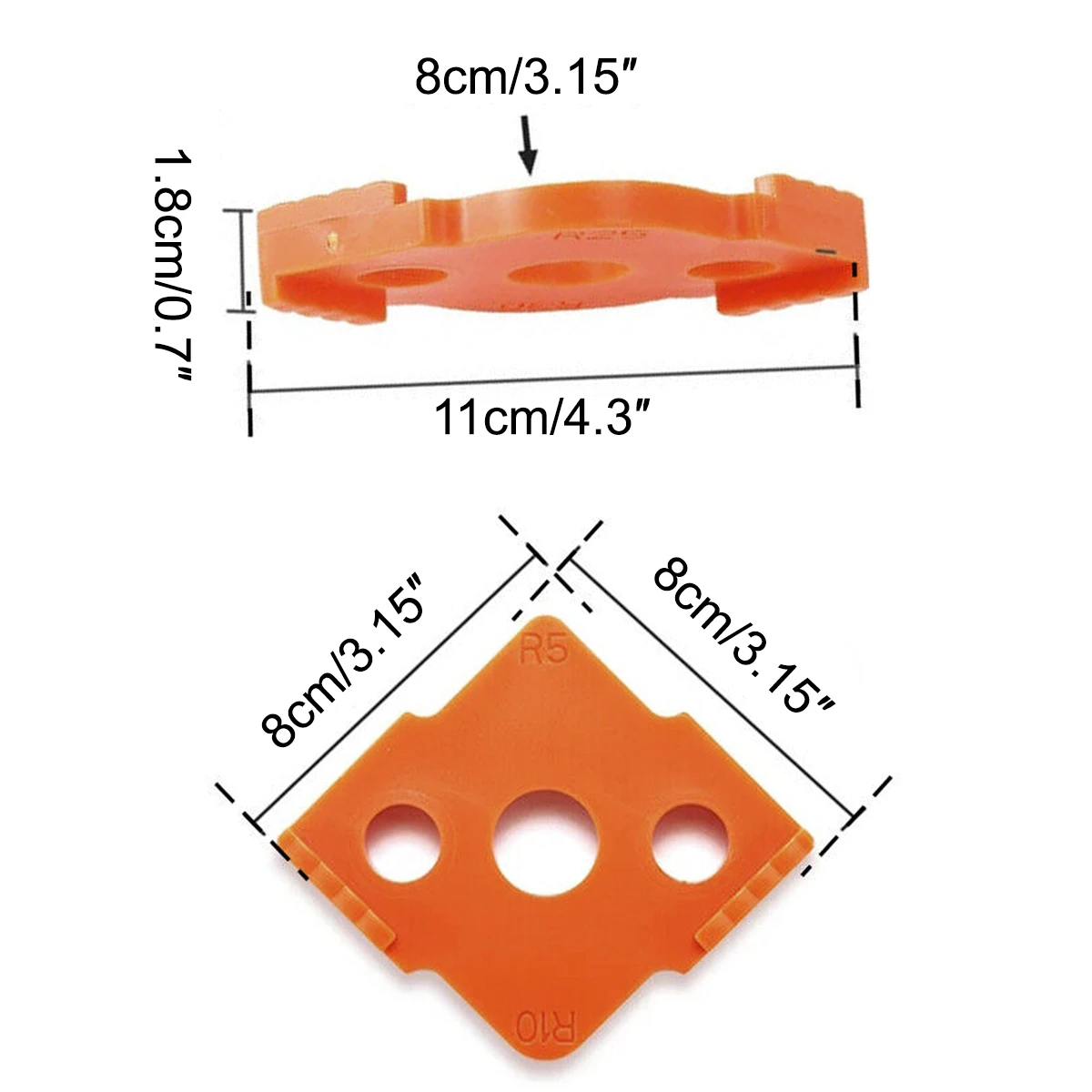 4pcs Half Fillet Positioner Rounded Corners Radius Jig Router Bit Template Tool for Woodworking Locator Corner Routing Template