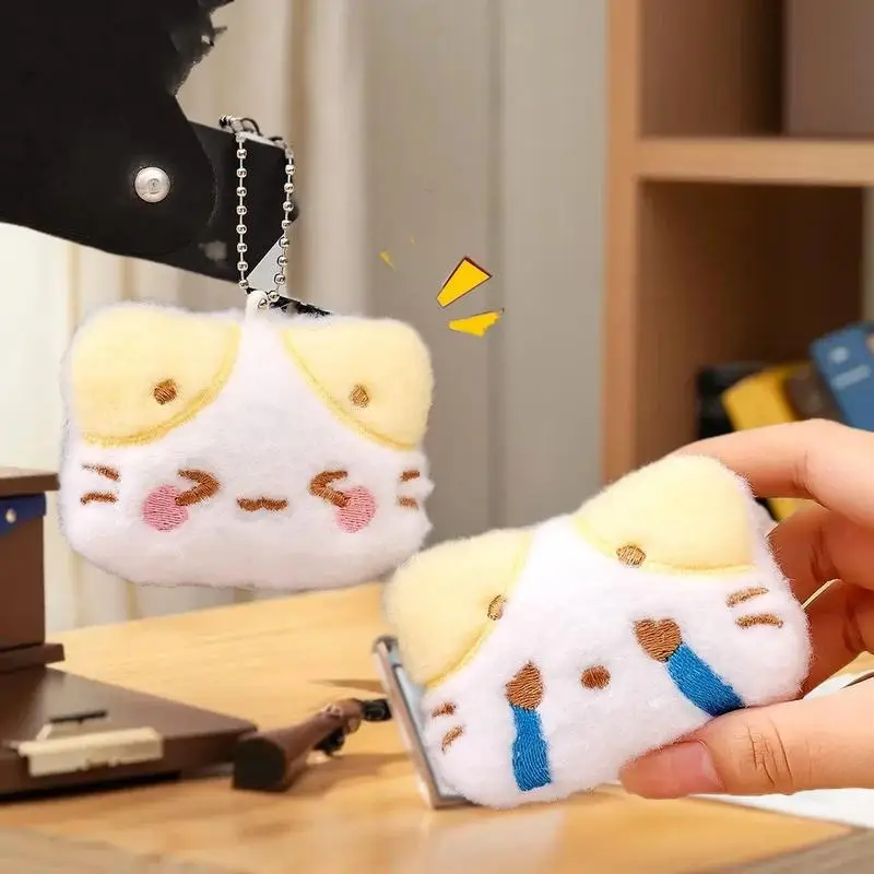 Cute Cartoon Plush Cat Keychain Kawaii Key Chain For Women Girls Backpack Pendant Charms Jewelry Key Accessories Children Gifts