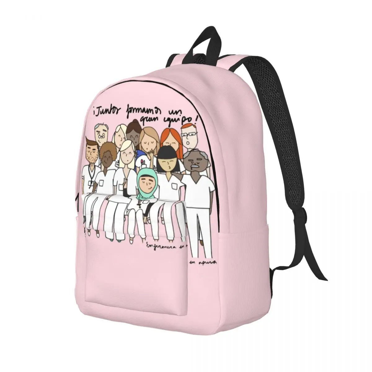 Backpack for Preschool Primary School Student Enfermera En Apuros Doctor Nurse Medical Book Bags Boy Girl Kids Canvas Daypack