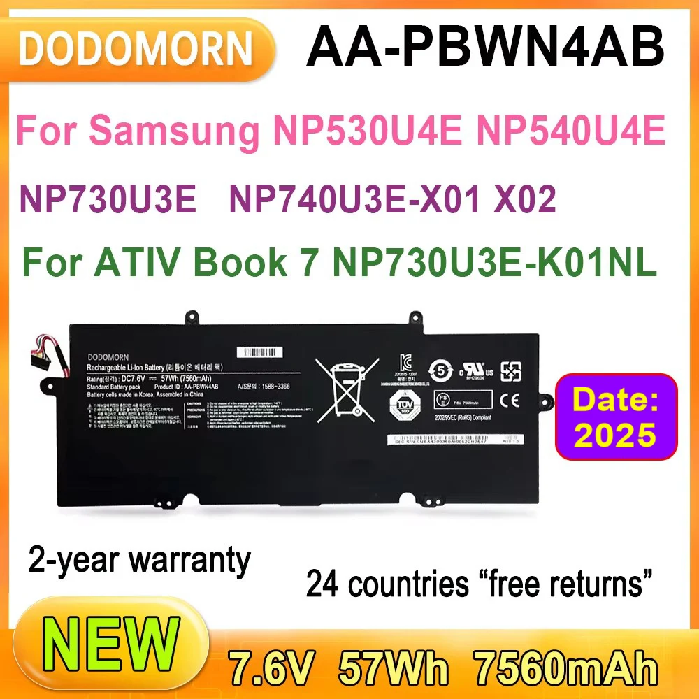 NEW AA-PBWN4AB BA43-00360A Laptop Battery For Samsung NP530U4E NP540U4E NP730U3E-K01NL K01PL S04DE X03DE NP740U3E-A01FR Series