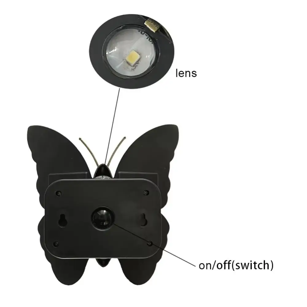 Butterfly Shaped Butterfly Solar Wall Light Motion Sensor Auto On/Off Solar Powered Wall Light Decorative Lighting Solar Powered