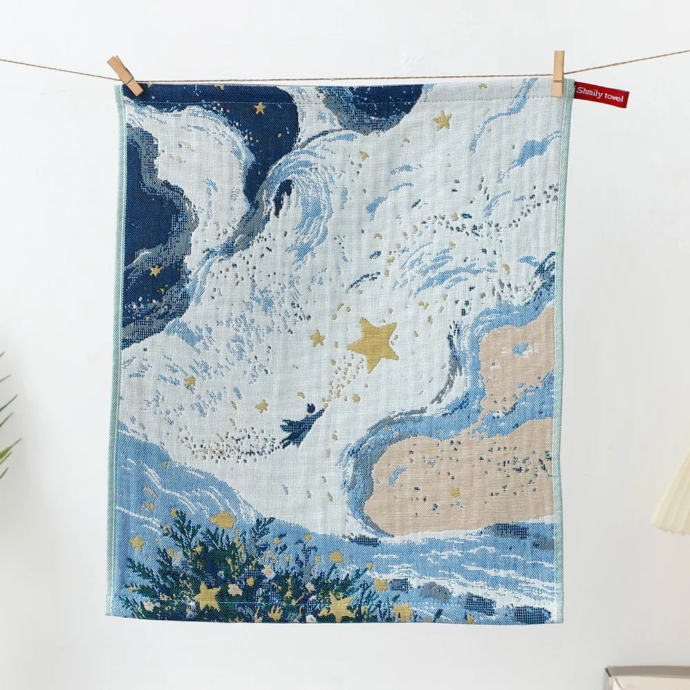 Cute 34x40cm Large Hand Towel 4 Layer Cotton Gauze Decorative Kitchen Towel Quick Dry Tea Towel Children Kids