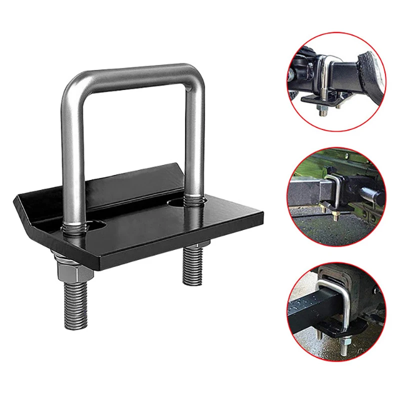 

Universal Trailer Damper Stabilizer 2in U-Blot Heavy Duty Steel Anti-Rattle Hitch Tightener Safety Lockdown Square Mouth