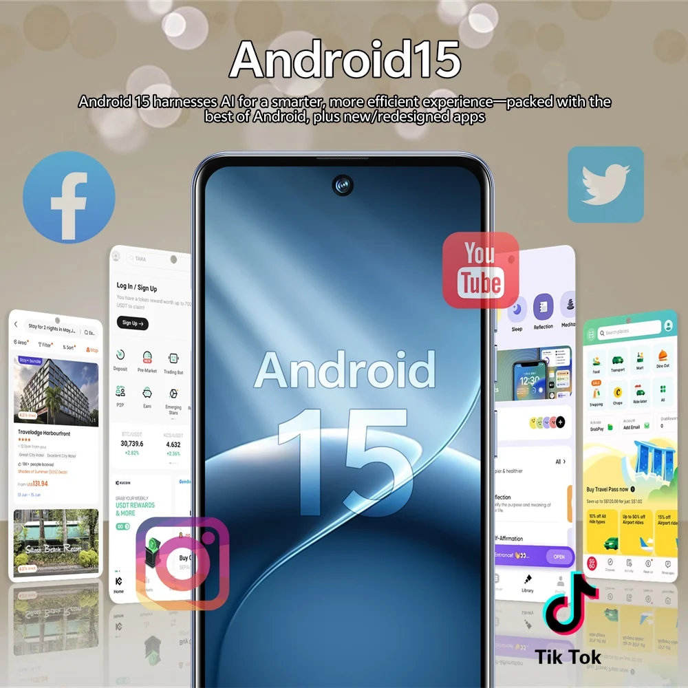 K-Touch Smartphone 5G C26 Ultra Mobile Phones Android 22GB+2TB Cell Phone Smartphone 5G Dual SIM 7800mAh 7.3inch 8000mAh Battery Face Unlock Mobile Phone