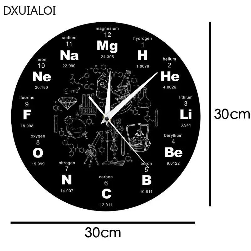 of Artistic Elements on the Wall Chemistry Symbol Table Clock Education on the Wall Gift from Clock Teacher in Screen Class