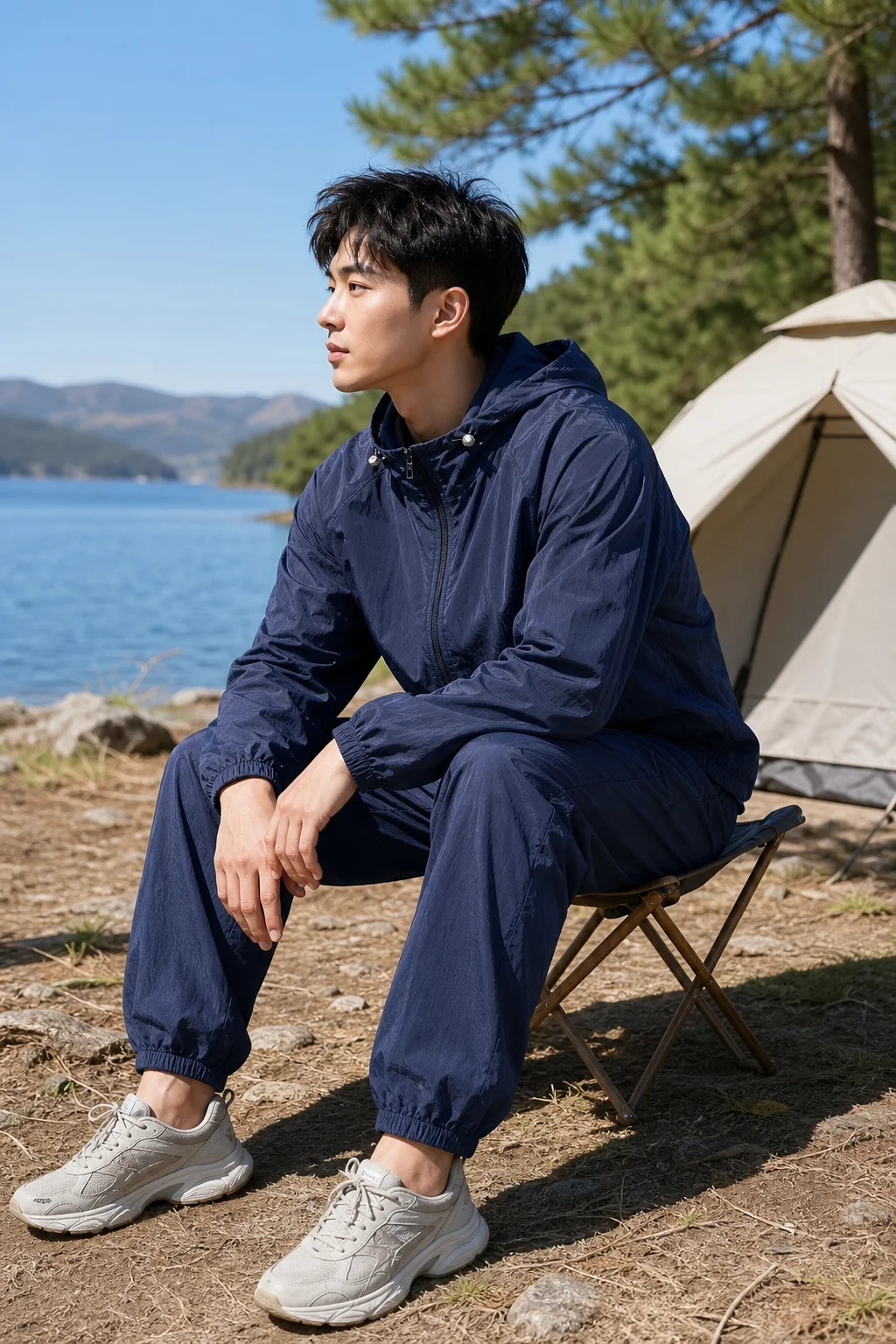 Joggers Tracksuits Solid Color Minimalist Spring Summer Hoodie Thin UV Sun Protection Clothing Long Shorts Three-piece Suit Chic