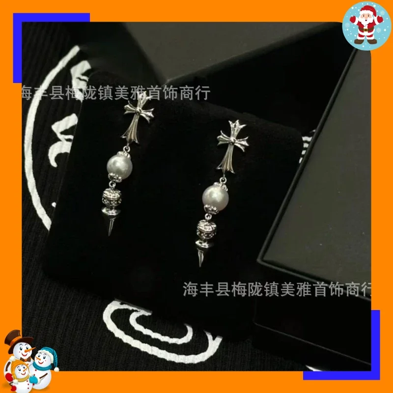 New New  & Jewelry Joint Pearl Earrings Pendant Copper Jewelry Stud Earrings Needle