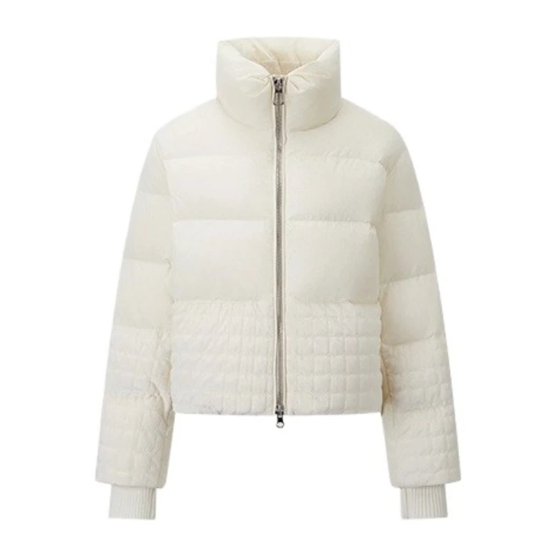 Chericom Daunenjacke mit festem Stehkragen, Zwei-Wege-Reißverschlussleiste, gestrickte Bündchen, integrierte Tasche, schwere Oberbekleidung Y309722Y