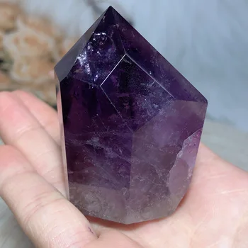 천연 크리스탈 자수정 탑, 레인보우 에너지 힐링, 원석 레이키 홈 장식, 방 장식, 고품질