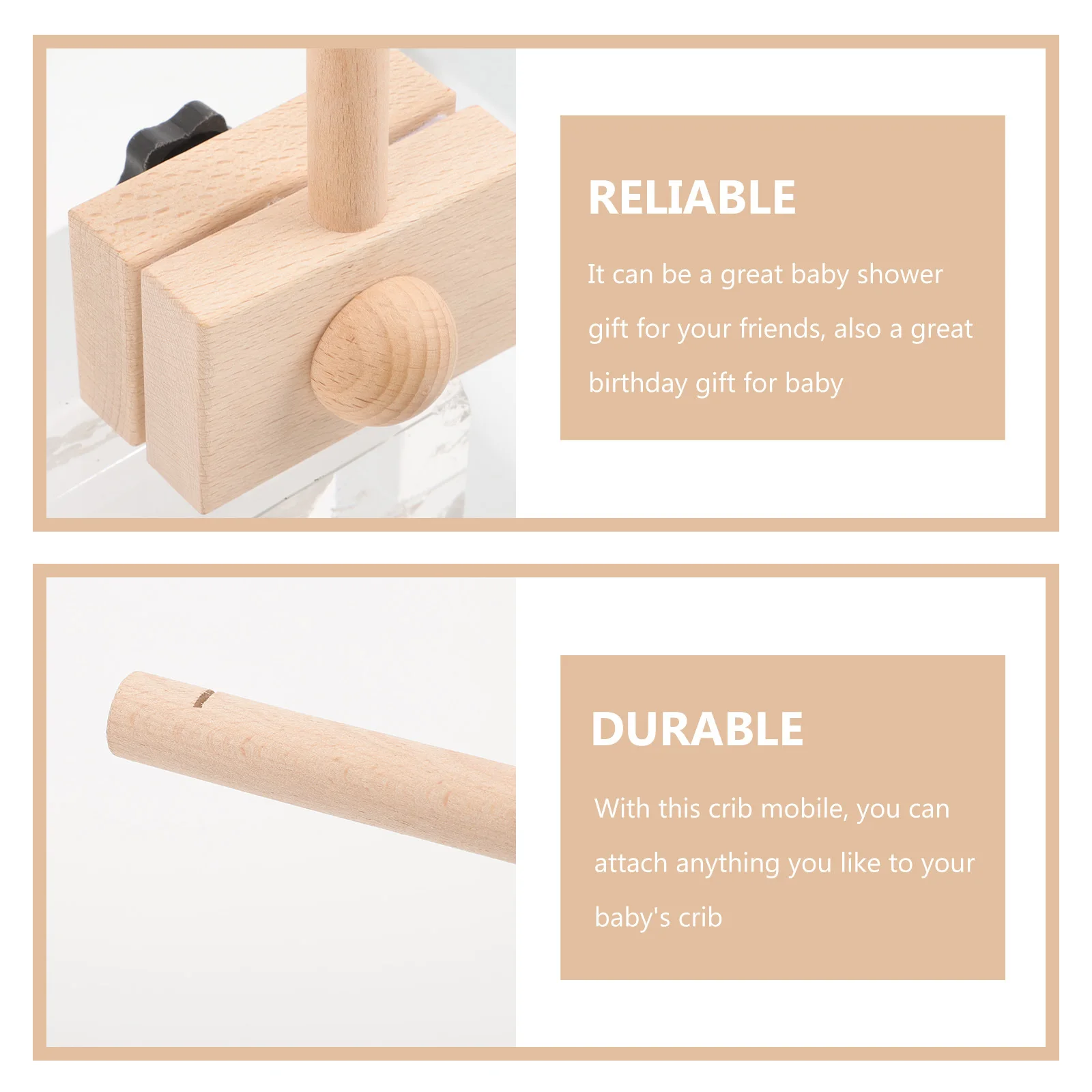 

Baby Crib Mobile Holder Wooden Bed Bell Bracket Arm Detachable Musical Hanger For Newborn Sleep Soothing Nursery Accessory