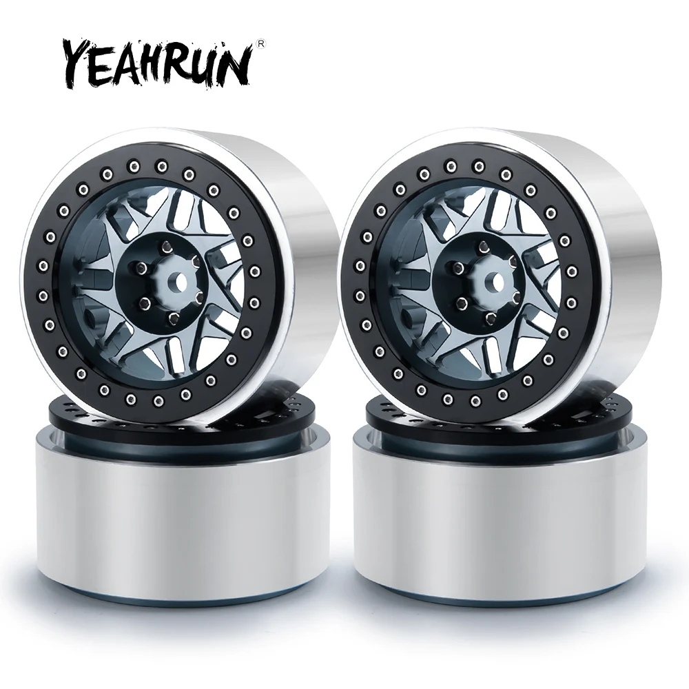 YEAHRUN 1/4Pcs CNC Aluminum Alloy 2.9" Beadlock Wheel Hub Rims for Axial SCX6 AXI05000 Wrangler 1/6 RC Crawler Car Upgrade Parts