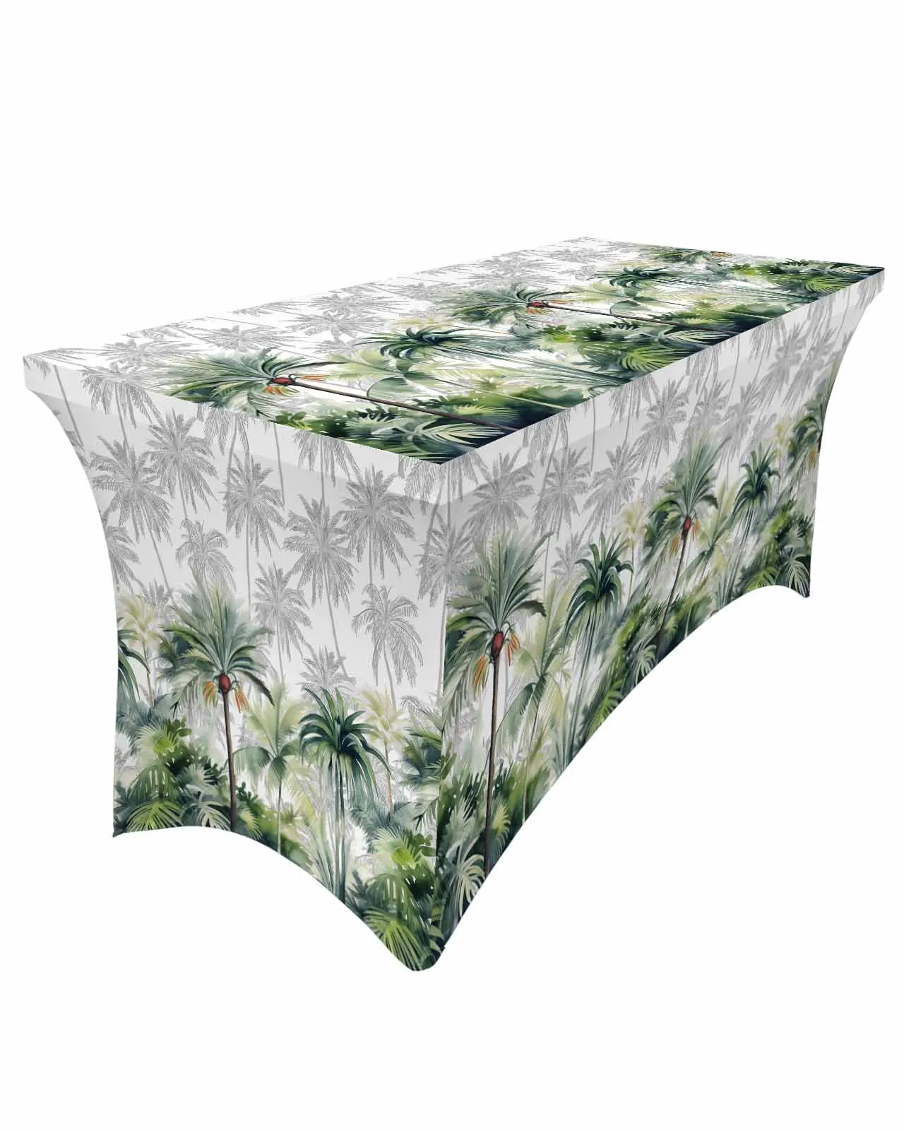 

Summer Tropical Palm Trees Table Skirt Wedding Decoration Home Birthday Party Table Skirt Dessert Table Cover Home Decor