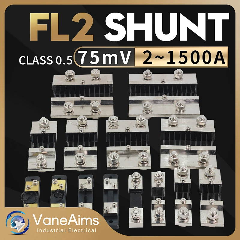 VaneAims FL-2 External Shunt 300A 150A 100A 50A 30A 10A 1A 75mV DC Current Meter Shunt Resistor for Digital Voltmeter Ammeter