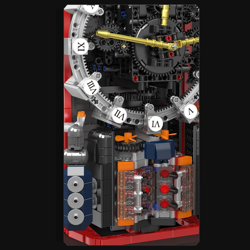 Mould King 10187, technische Uhr, Spielzeug, motorisierte Cyberpunk-Uhr, Baustein, Montage, Uhr, Ziegel-Set, Kinder, Weihnachtsgeschenk