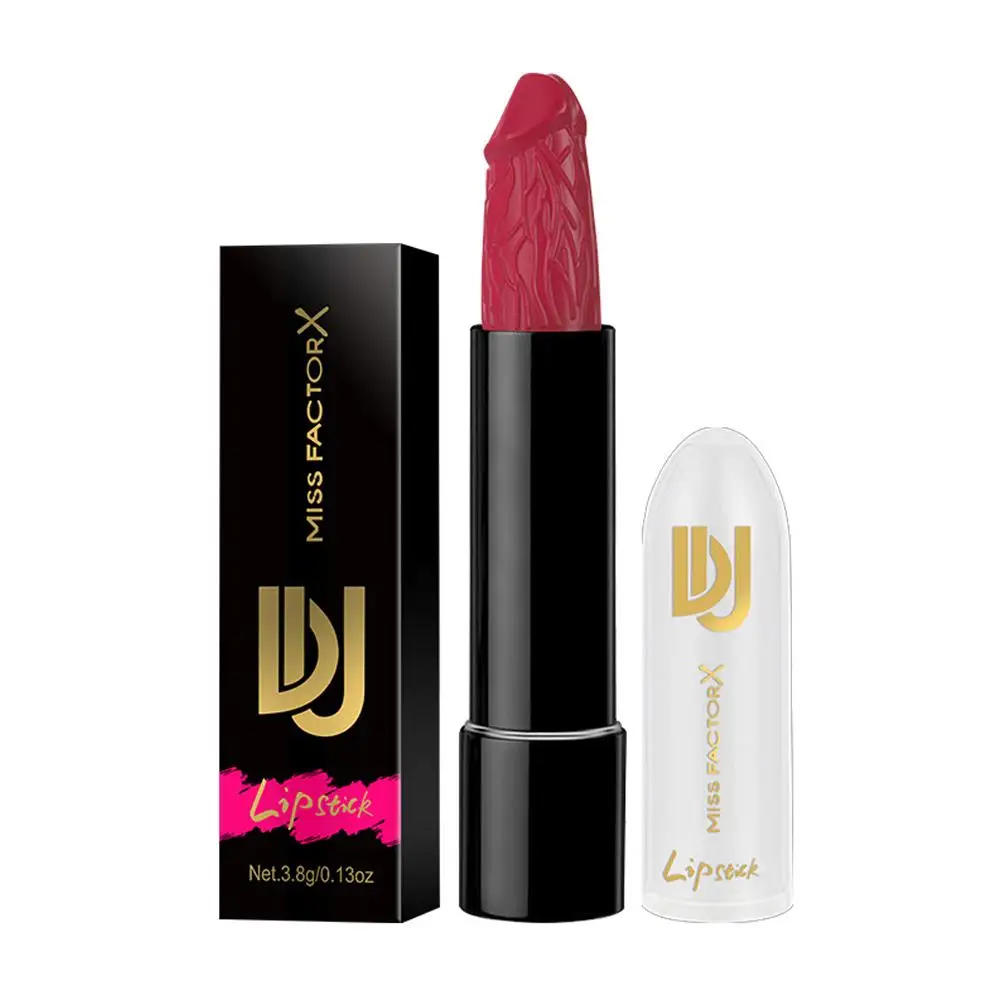 Lápiz labial con forma de pene divertido, seta de larga duración, maquillaje de humedad, maquillaje rojo, lápiz labial mate, lápiz labial cosmético de regalo, D0L2