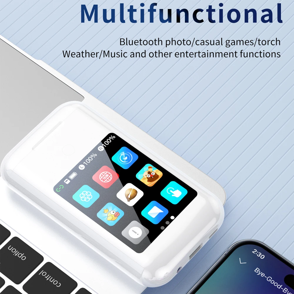 Multifunctional Earphone Bluetooth Build In Power Bank With Touch Screen In Ear Wireless Earphone Multimedia/Game/Custom Wallpap