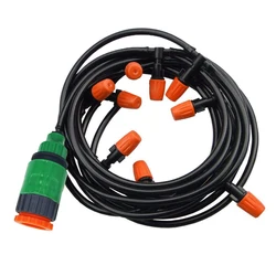 Fog Nozzles Irrigation Kit 5M-20M Garden Automatic Spray Misting Plant Watering System with 4/7 PE Hose and Connector