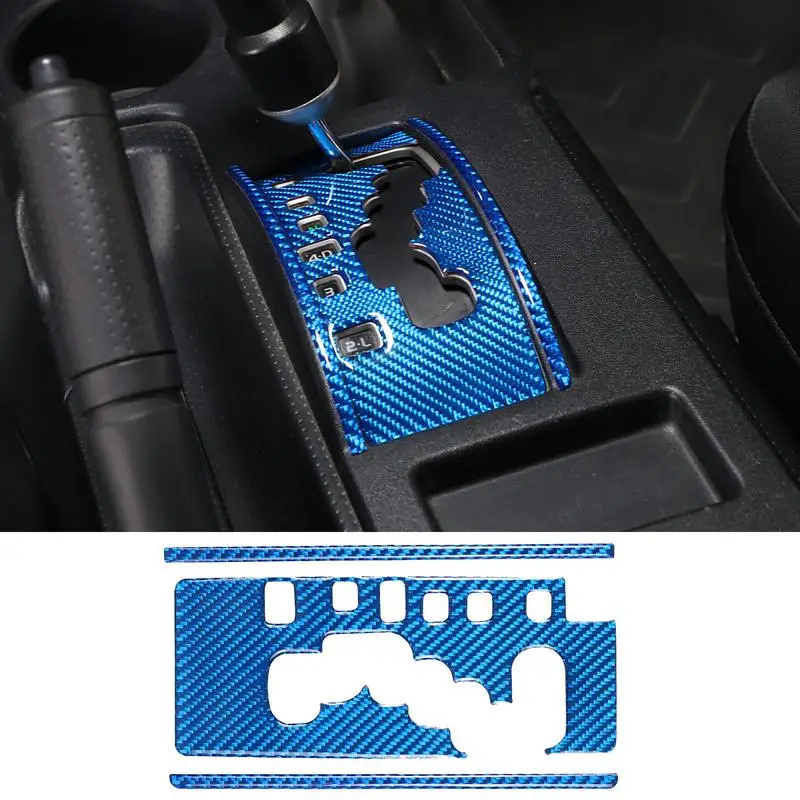 

For 2007-21 Toyota FJ Cruiser Soft Carbon Fiber Blue Car Console Gear Shift Box Panel Trim Frame Covers Sticker Car Accessories