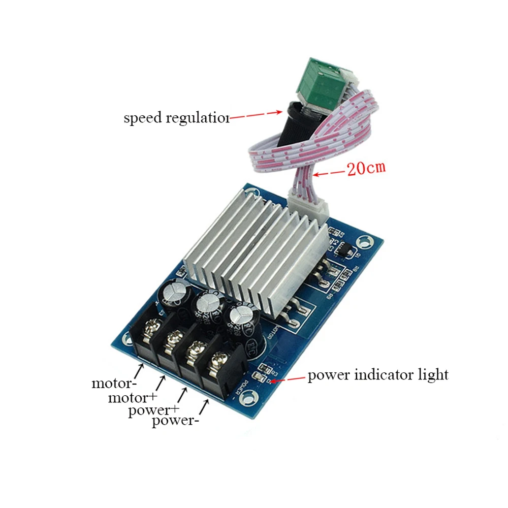 PWM DC Motor Governor 12-24V Motor Speed Controller 30A Adjustable Brush Motor Speed Controller Regulator