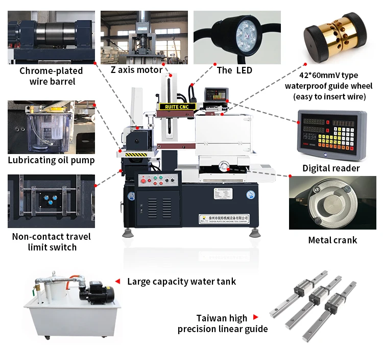 China Good RT500 High Speed Middle Cnc Edm Wire Cutting Machine With Taiwan High Precision Linear Guide
